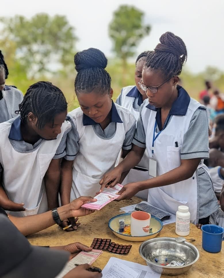 Students participating in community outreach